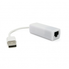 Контроллер USB 2.0 to Ethernet - Сетевой адаптер 10 / 100Mbps с проводом, White, Blister