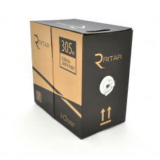 Кабель КНП UTP-cat.6 (4*2*0.54), Ritar , (CU), для нар. работ, 305м, White, Corton BOX