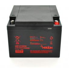 Аккумуляторная батарея MERLION HR12100W, 12V 28Ah Black ( 166 х 175 х 125 (125) ), 7.7 kg