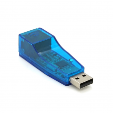 Контроллер USB 2.0 to Ethernet - Сетевой адаптер 10 / 100Mbps, Blue, BOX