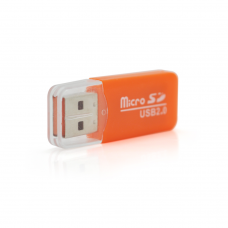 Кардридер універсальний MERLION CRD-1OR TF / Micro SD, USB2.0, Orange, OEM
