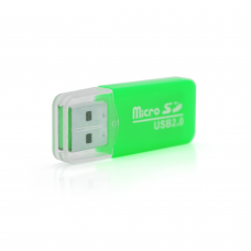 Кардрідер універсальний MERLION CRD-1GR TF / Micro SD, USB2.0, Green, OEM