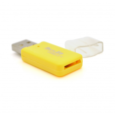Кардридер універсальний MERLION CRD-1VL TF / Micro SD, USB2.0, Yellow, OEM