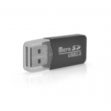 Кардридер універсальний MERLION CRD-1BK TF / Micro SD, USB2.0, Black, OEM