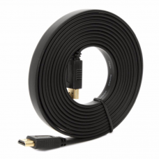 Кабель Merlion HDMI-HDMI 5.0m, v1.4, плоский Black, (Пакет)