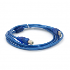 Кабель USB 2.0 RITAR AM / BM, 2.0m, 1 феррит, прозрачный синий