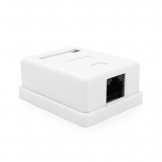 Розетка RITAR UTP 8P8C RJ45 1 порт Cat-6, накладная белая