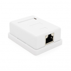 Розетка RITAR FTP 8P8C RJ45 1 порт Cat-5, накладная белая