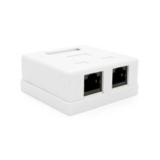 Розетка RITAR UTP 8P8C RJ45 2 порт Cat-6, накладная белая