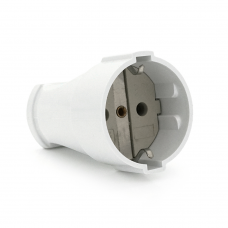 Штепсельний роз'єм з заземленням 16A 250V A102, White