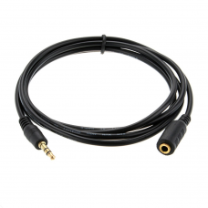 Удлинитель Audio DC3.5 папа-мама 5.0м, GOLD Stereo Jack, (круглый) Black cable, Пакет
