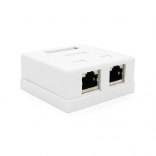 Розетка RITAR FTP 8P8C RJ45 2 порт Cat-5, накладная белая