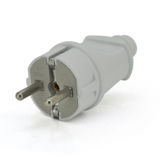 Вилка с заземлением, 16A 250V, A101, White