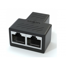 Разветвитель RJ45 8P8C мама / 2 Х мама RJ45 для разветвления кабеля, экранированный, черный
