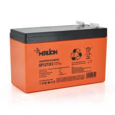 Аккумуляторная батарея MERLION AGM GP1272F2 PREMIUM 12 V 7,2 Ah ( 150 x 65 x 95 (100) ), 2.1 kg Orange