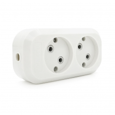 Блок розеток для удлинителя 220V MERLION MBR-2W, 2 гнезда без заземления