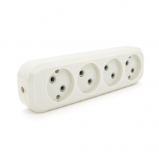 Блок розеток для удлинителя 220V MERLION MBR-4W, 4 гнезда без заземления