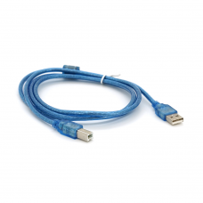 Кабель USB 2.0 RITAR AM / BM, 1.5m, 1 феррит, синий прозрачный