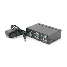Активный сплиттер VGA сигнала KV-FJ2504S 150MHz 4 Port, DC5V / 2A