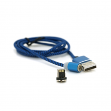 Магнітний кабель Ninja USB 2.0 / Lighting, 1m, 2А, індикатор заряду, тканинне обплетення, броньований, знімач, Blue, Blister-Box