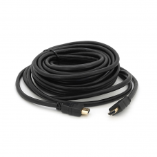 Кабель Merlion HDMI-HDMI HIGH SPEED 10m, v1.4, OD-7.5mm, круглый Black, коннектор Black, (Пакет)