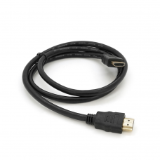 Кабель Merlion HDMI-HDMI HIGH SPEED 1m, v1.4, OD-7.5mm, круглый Black, коннектор Black, (Пакет)