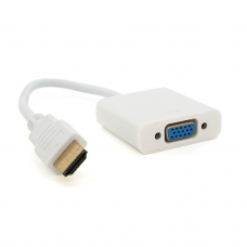 Конвертер HDMI (папа) на VGA(мама) 10cm, White, 4K / 2K, Пакет