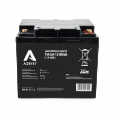 Акумулятор AZBIST Super AGM ASAGM-12400M6, Black Case, 12V 40.0Ah (198x166x171)