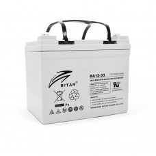 Аккумуляторная батарея AGM RITAR RA12-33, Gray Case, 12V 33.0Ah ( 195 x 130 x155 (168) )