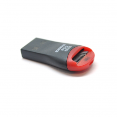 Кардридер внешний USB 2.0, формат MicroSD, пластик, Black / Red, (Техпакет)