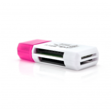 Кардридер універсальний 4в1 MERLION CRD-4YE TF / Micro SD, USB2.0, Purple, OEM