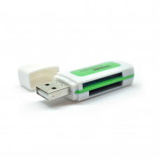 Кардридер універсальний 4в1 MERLION CRD-5GR TF / Micro SD, USB2.0, Green, OEM