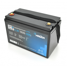 Литий-железо-фосфатный аккумулятор Merlion LiFePO4 12.8V 100AH,(4S1P / BMS-50A), (330x173x220), 10,3kg до 5000 циклов