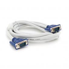 Кабель Merlion VGA 3 + 4 3m, male to male (тато-тато), 1 ферит, біло-синій, пакет