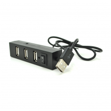 Хаб YT-HUB4-B USB 2.0 4 порта, Black, 480Mbts питание от USB, Blister