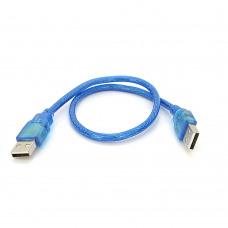 Кабель USB 2.0 RITAR AM / AM, 0.5m, прозрачный синий