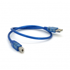 Кабель USB 2.0 RITAR AM / BM, 0.5m, прозрачный синий