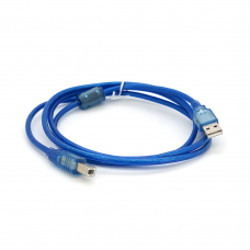 Кабель USB 2.0 RITAR AM / BM, 1.5m, 1 феррит, прозрачный синий