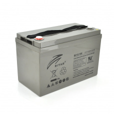 Аккумуляторная батарея AGM RITAR DC12-100, Gray Case, 12V 100Ah ( 328 x 172 x 215 (220), 30.4 kg