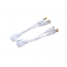 POE инжектор пассивный (пара) 802.3at (30Вт) с портами Ethernet 10 / 100Mbps, white, OEM
