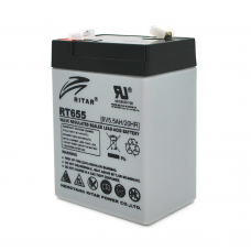 Аккумуляторная батарея AGM RITAR RT655, Black Case, 6V 5.5Ah ( 70х47х99 (105) ), 0.72 kg
