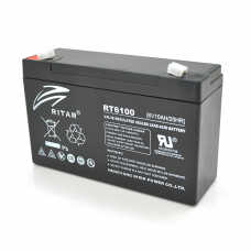 Аккумуляторная батарея AGM RITAR RT6100, Black Case, 6V 10Ah ( 150 х 50 х 93 (99) ), 1.58 kg