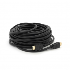 Кабель Merlion HDMI-HDMI HIGH SPEED 15m, v1.4, OD-7.5mm, круглый Black, коннектор Black, (Пакет)