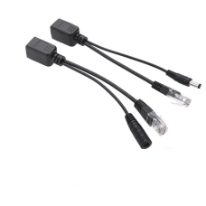 POE инжектор пассивный (пара) 802.3at (30Вт) с портами Ethernet 10 / 100Mbps, black, OEM