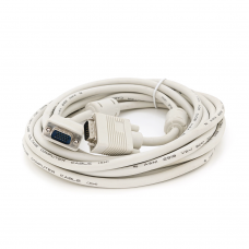 Кабель Merlion VGA 3 + 4 5m, male to male (тато-тато), 1 ферит, біло-синій, пакет