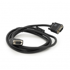 Кабель Merlion VGA 2m, male to male (тато-тато), 1 ферит, чорний, Пакет