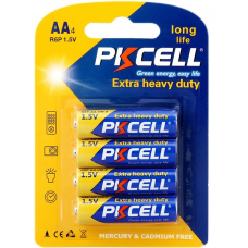 Батарейка солевая PKCELL 1.5V AA / R6, 4 штуки в блистере цена за блистер