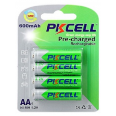 Аккумулятор PKCELL 1.2V AA 600mAh NiMH Already Charged, 4 штуки в блистере цена за блистер