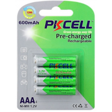 Аккумулятор PKCELL 1.2V AAA 600mAh NiMH Already Charged, 4 штуки в блистере цена за блистер