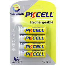 Аккумулятор PKCELL 1.2V AA 1300mAh NiMH Rechargeable Battery, 4 штуки в блистере цена за блистер